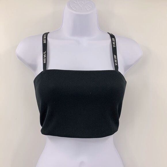 Nike Sportwear JDI Ribbed Crop‎ Top Black Size L CJ2606-101 - Picture 1 of 10